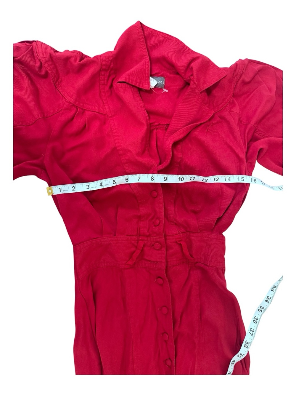 Button-Front Maxi Dress in Raspberry Red - Picture 3 of 7